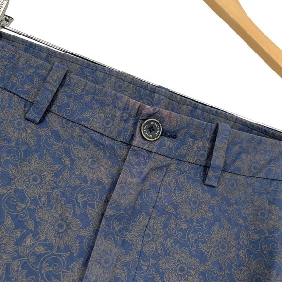 Stile Benetton Pants Floral Paisley‎ Navy Gold Slim Fit Women’s Waist 36” - Picture 4 of 10